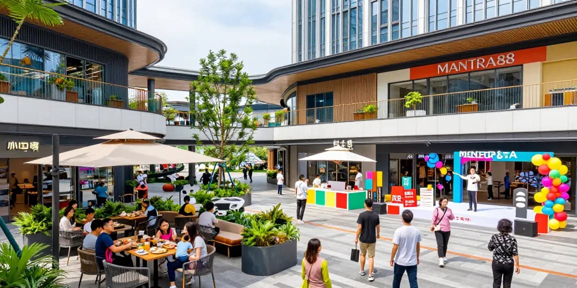 Explore the vibrant MANTRA88 commercial property experience with lively entertainment and dining options.