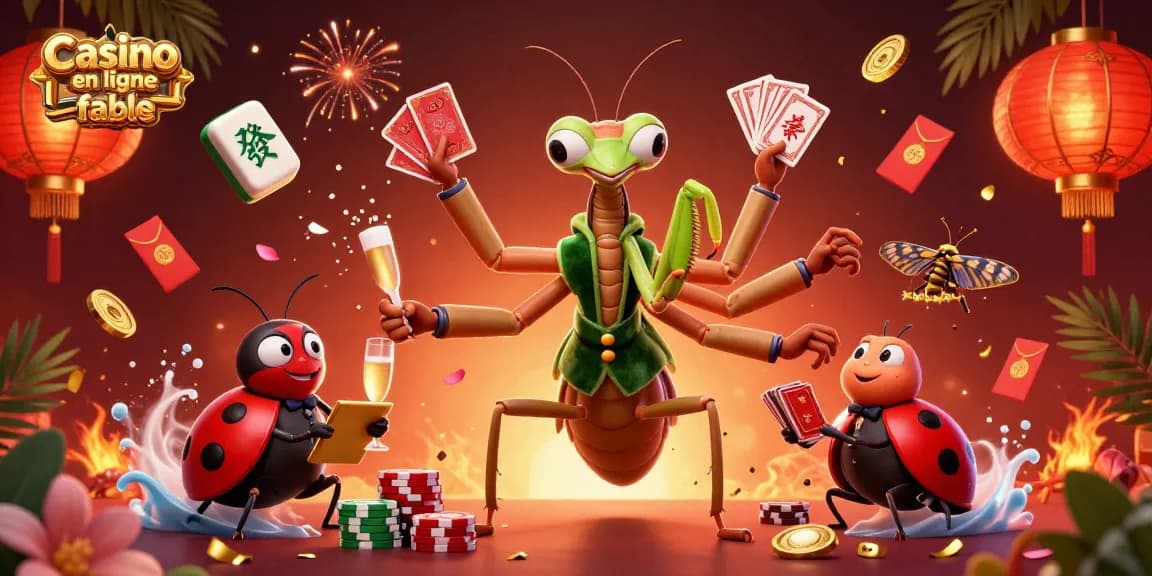 Experience thrill at Casino en ligne fiable with a lively scene of playful characters in a vibrant casino