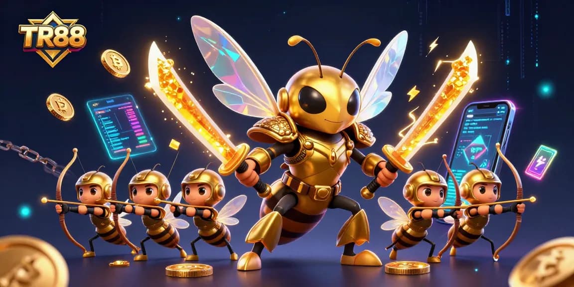 Engage with the thrilling atmosphere of TR88, where samurai hornets lead a gaming adventure filled with crypto excitement.