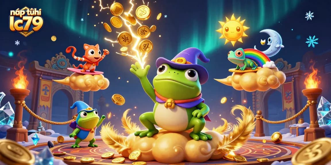 Nạp tiền lc79 để nhận thưởng hấp dẫn trong hình ảnh game với nhiều biểu tượng rực rỡ.