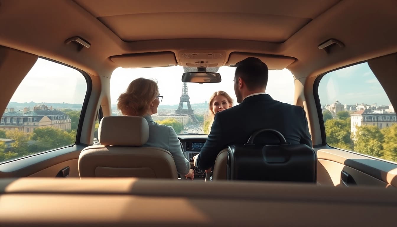 Experience seamless Orly Airport to Paris Transfer with a friendly driver assisting travelers.