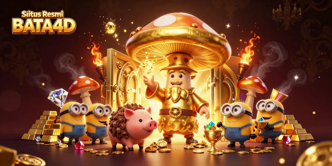Engage in thrilling gameplay at Situs Resmi BATA4D with vibrant casino-themed illustration featuring magical characters.