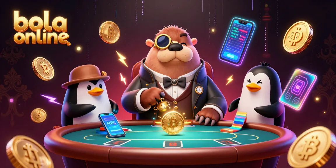 Engage in thrilling bola online action with a jolly walrus, penguin dealer, and pufferfish at a poker table.