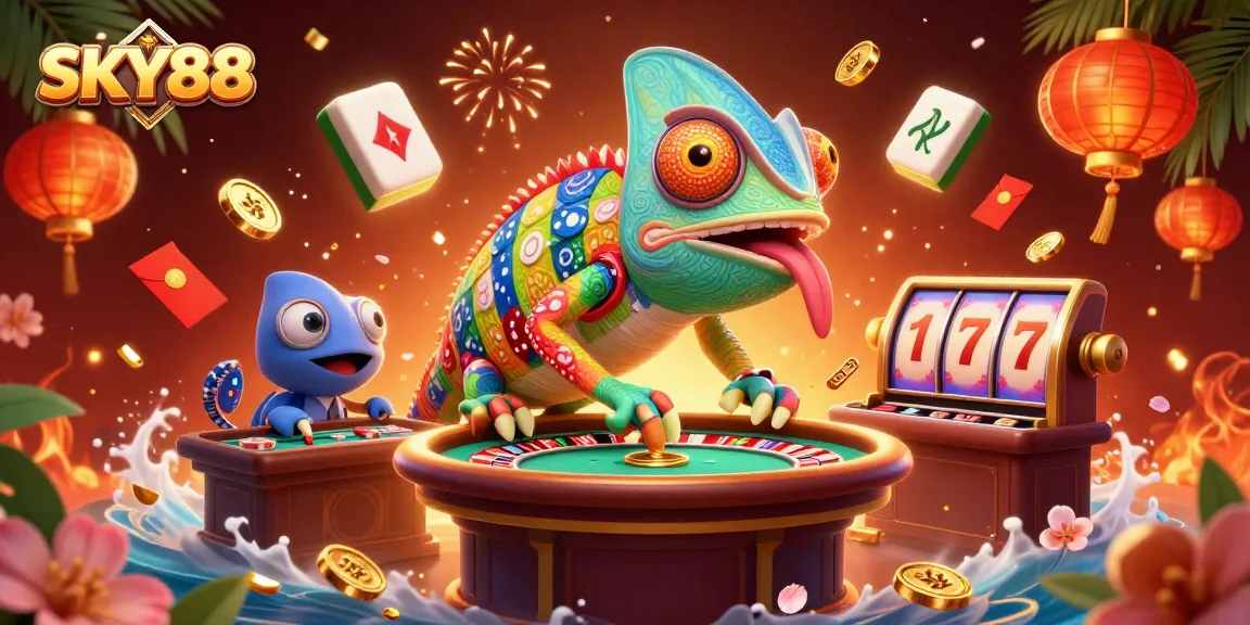 Engage with SKY88's lively casino scene featuring vibrant gaming elements.