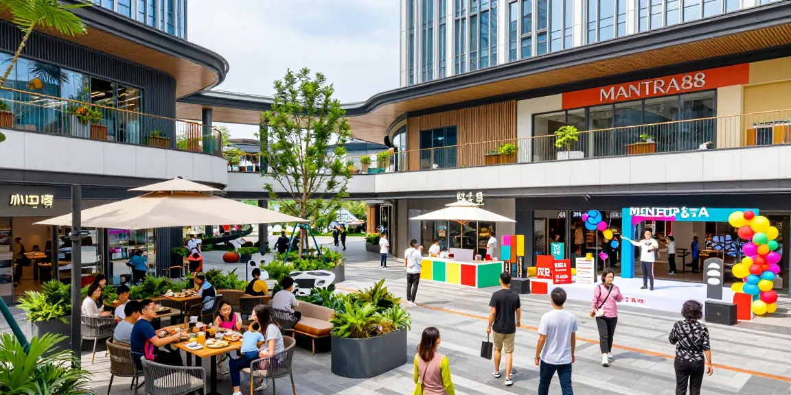 Explore the vibrant MANTRA88 commercial property experience with lively entertainment and dining options.