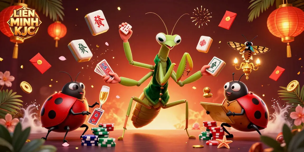Experience the thrill of LIÊN MINH KJC in an exhilarating casino scene with vibrant game elements.