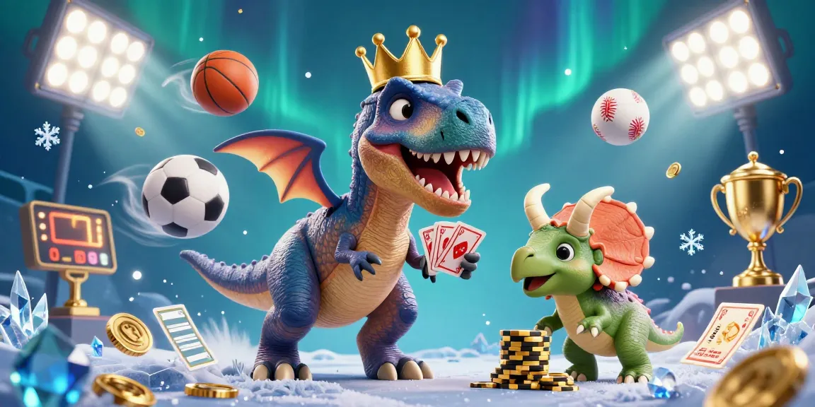 FB68 showcases a vibrant gaming atmosphere with a T-Rex and friends stacking chips and shuffling cards.