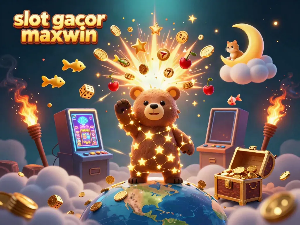 Experience the thrill of slot gacor maxwin with a dazzling jackpot explosion and vibrant casino elements in a magical scene.