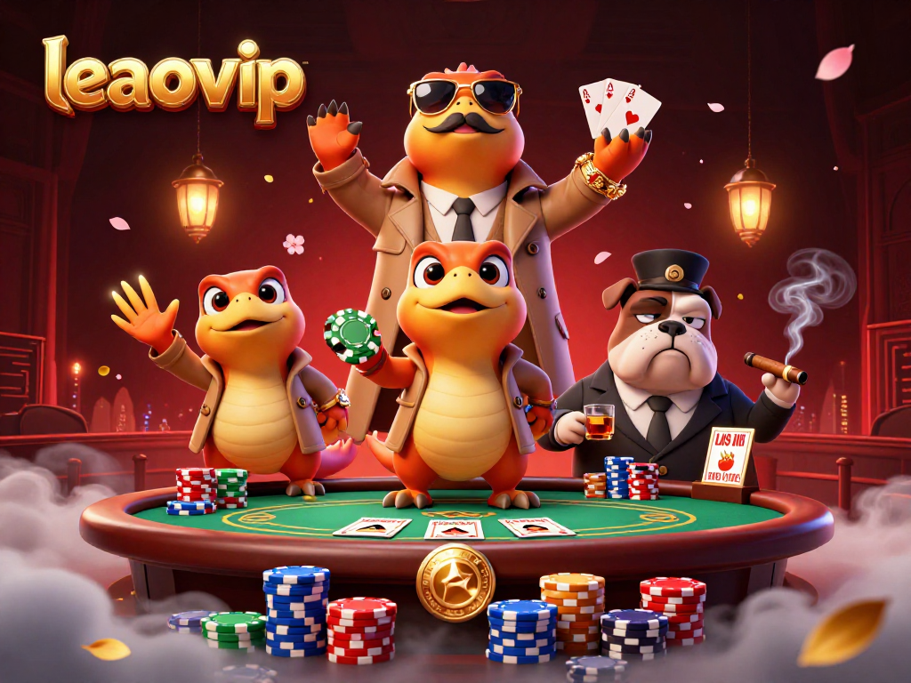 Experience the thrilling ambiance of leaovip with playful raptors sneaking into a VIP casino lounge.