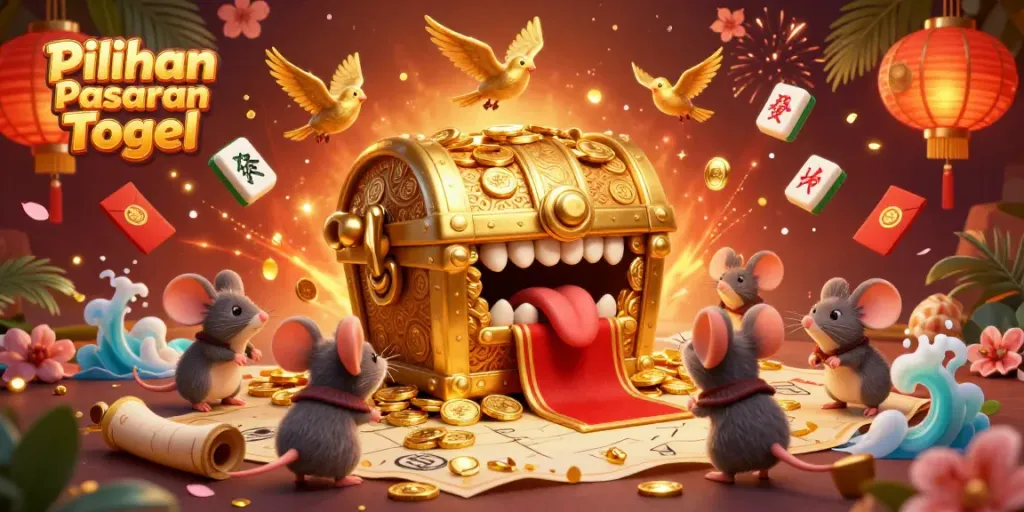 Exciting scene illustrating Pilihan Pasaran Togel, featuring dynamic gambling elements and vibrant characters.