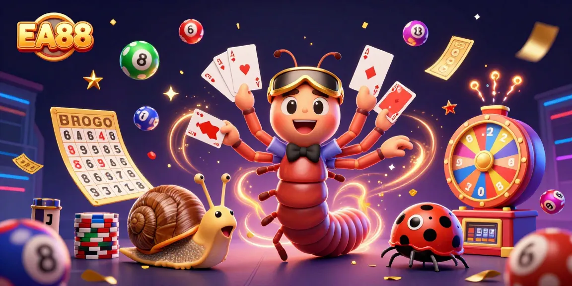 Celebrate big wins at EA88 with unique gaming characters and vibrant casino elements.