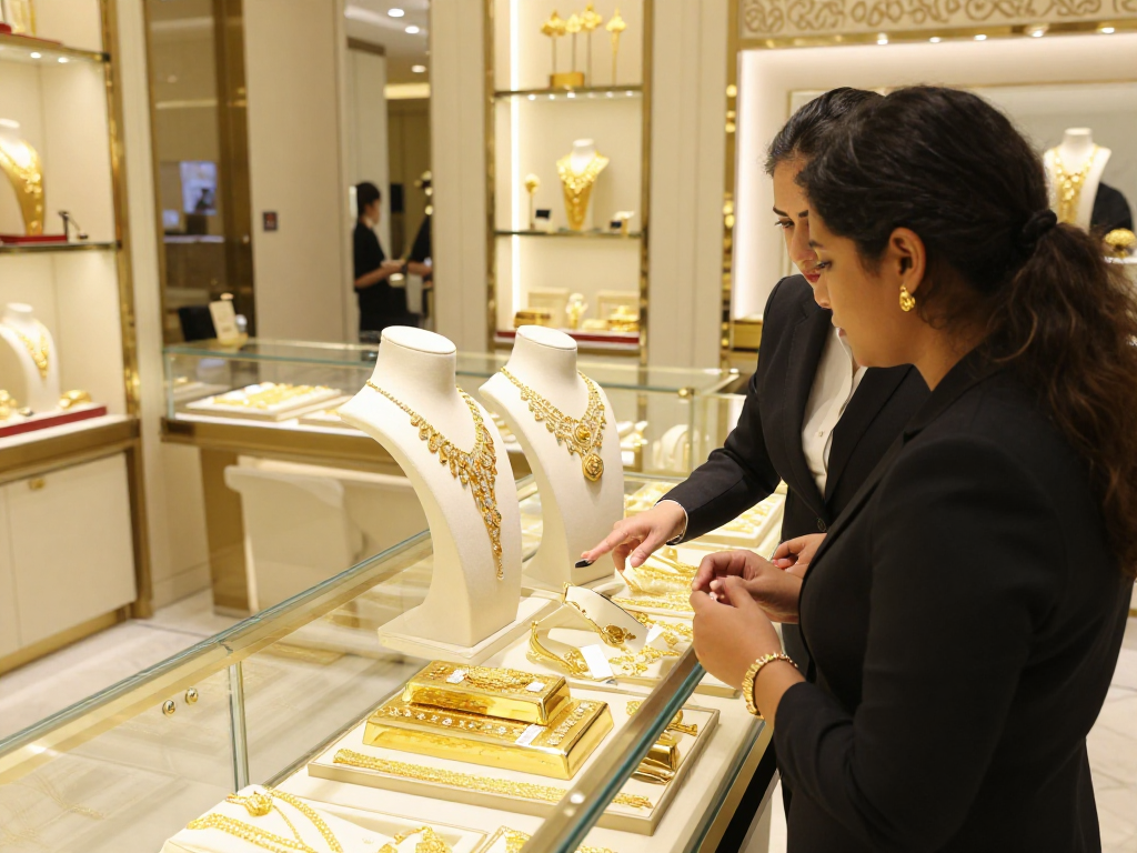 mantra88 - Luxury gold jewelry showcase in Bahrain featuring 24K and 22K pieces