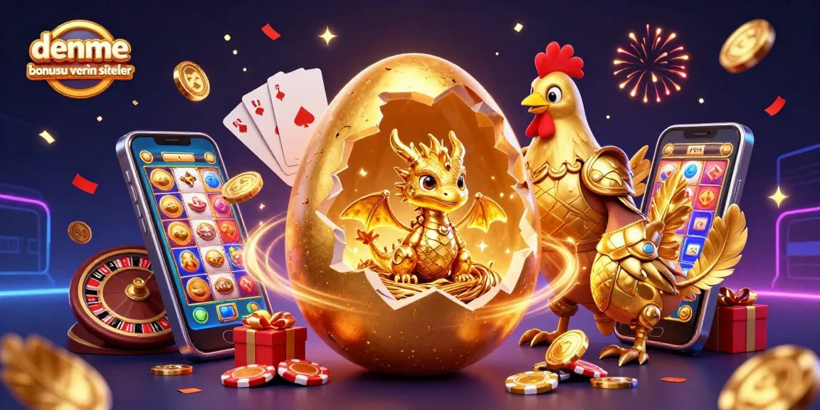 Experience the thrill with deneme bonusu veren siteler showcasing a golden dragon amidst poker chips and casino elements.
