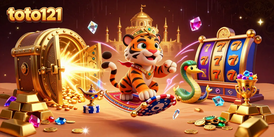 Experience the magic of toto121 with a thrilling casino adventure featuring a tiger sultan, treasures, and jackpot excitement.