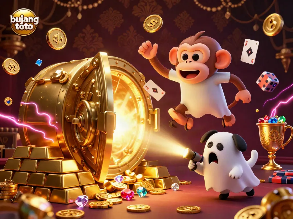Experience the thrill of bujang toto as the mischievous monkey juggles fortunes in a haunted casino scene.