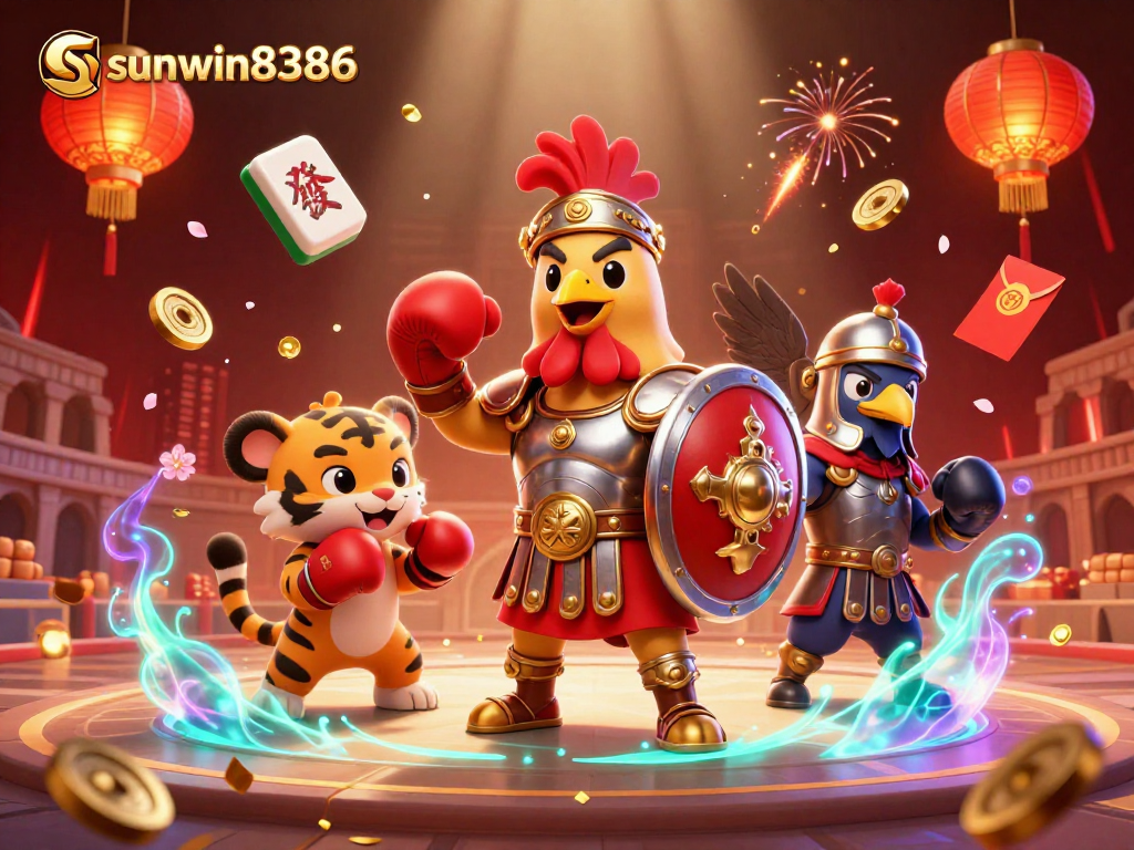 Experience thrilling gameplay at sunwin8386 with our vibrant casino illustration featuring exhilarating game elements.