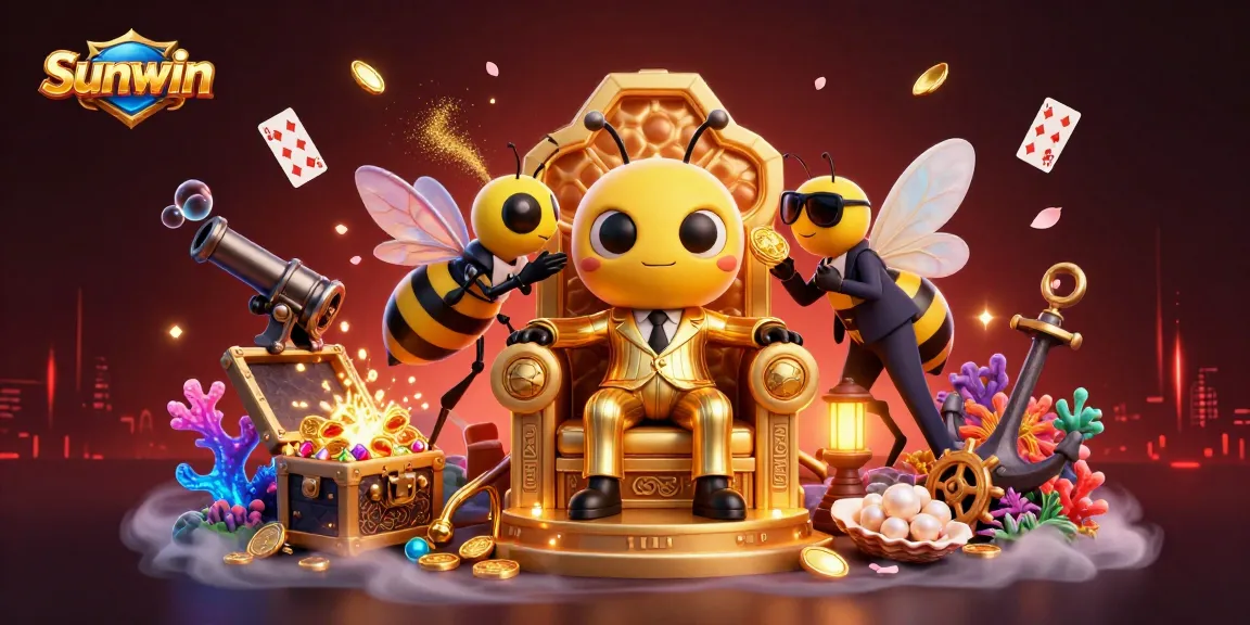 Sunwin players engage with an enchanting casino scene filled with treasure and vibrant colors, showcasing gameplay excitement.