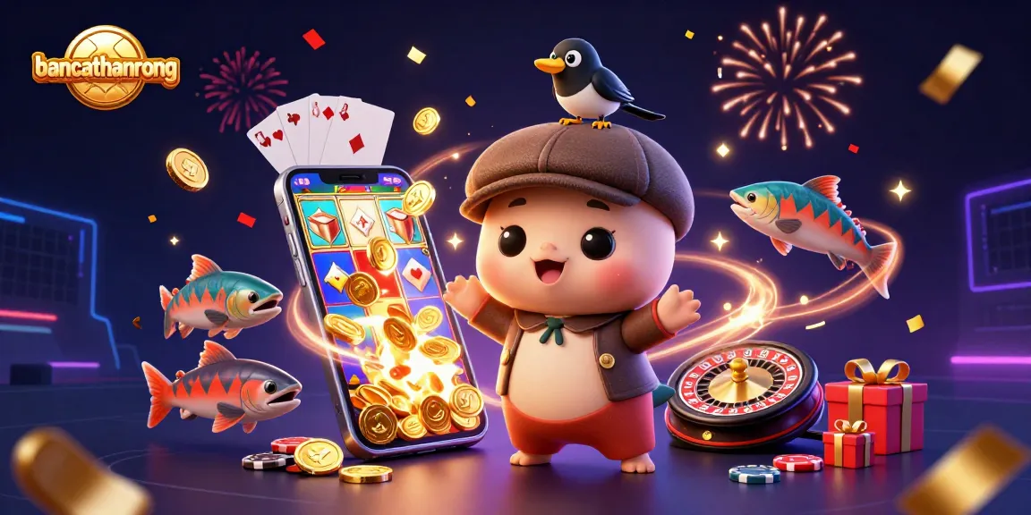 Engage with bancathanrong's thrilling casino atmosphere featuring cartoon characters and exciting games.