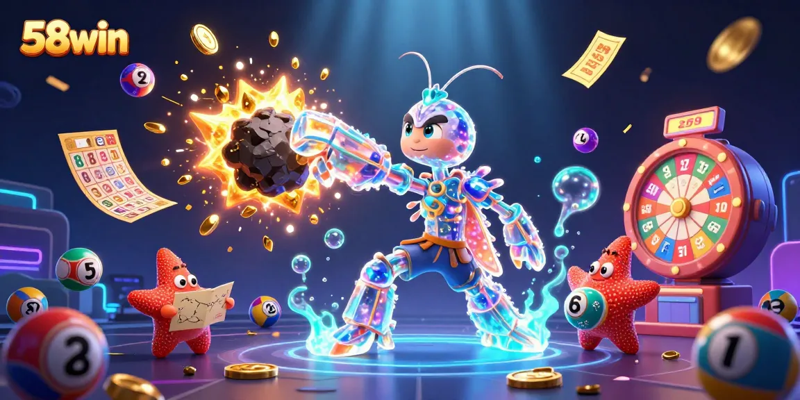 Engage with 58win's colorful universe featuring vibrant lottery dynamics and stunning 3D characters.