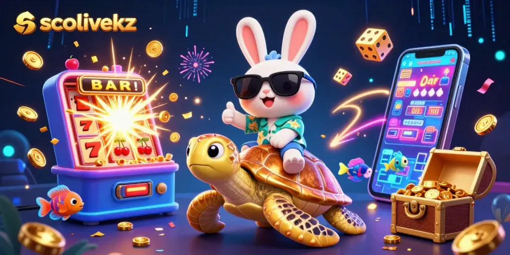 Experience epic gaming excitement with socolivekz as lucky rabbit and golden sea turtle celebrate wins!