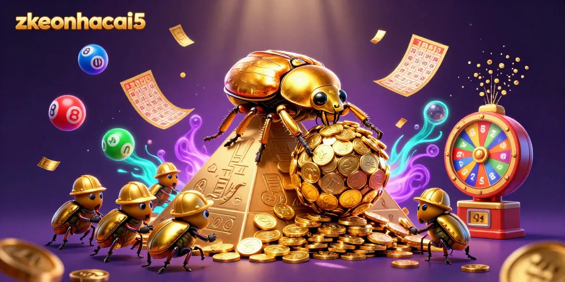 Experience the vibrant excitement of zkeonhacai5 with golden coins and dynamic lottery elements in action.