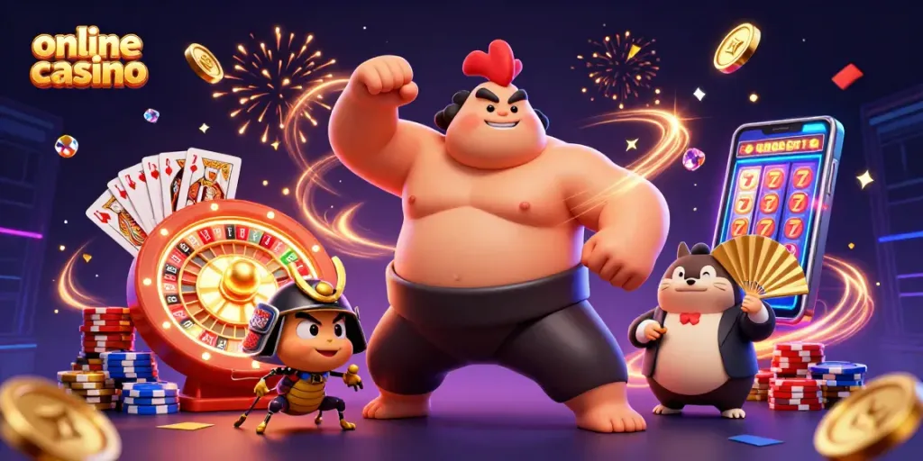 Engage in the thrilling world of online casino as a powerful rooster and fierce cricket celebrate with games and riches!