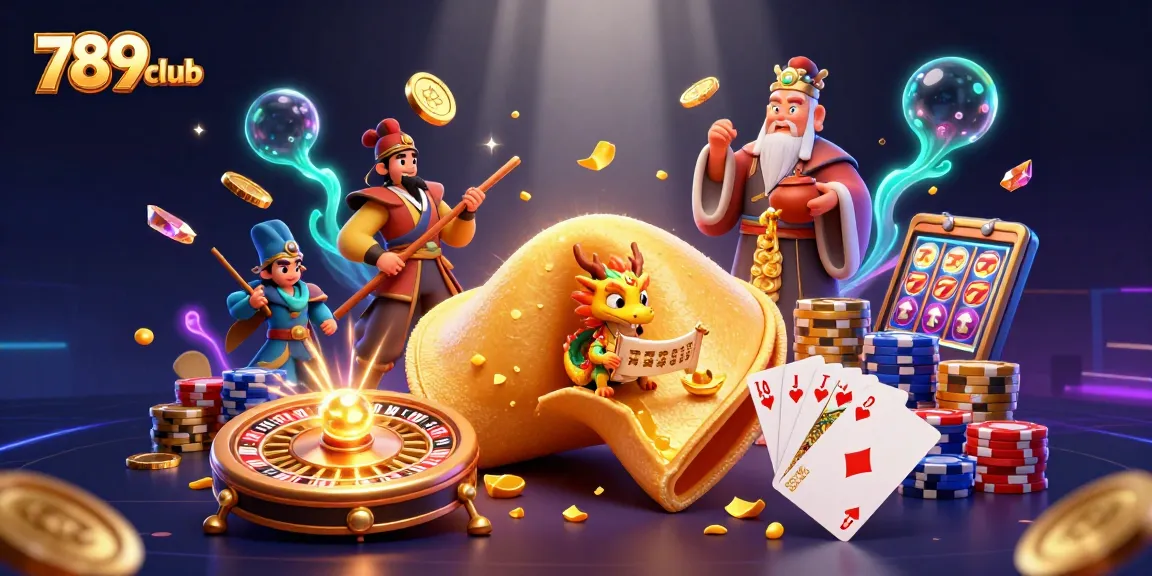 Experience thrilling gameplay with 789club's vibrant casino illustration featuring dragons and golden treasures.