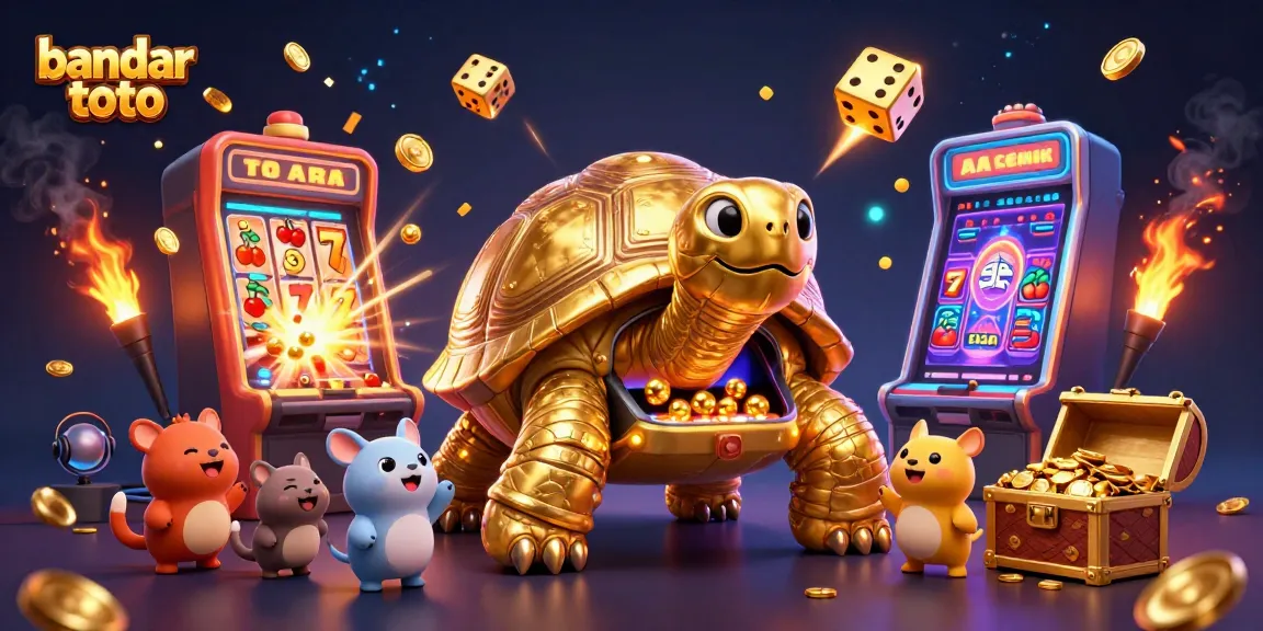 Experience thrilling gameplay with bandar toto featuring a golden tortoise and exciting casino elements.