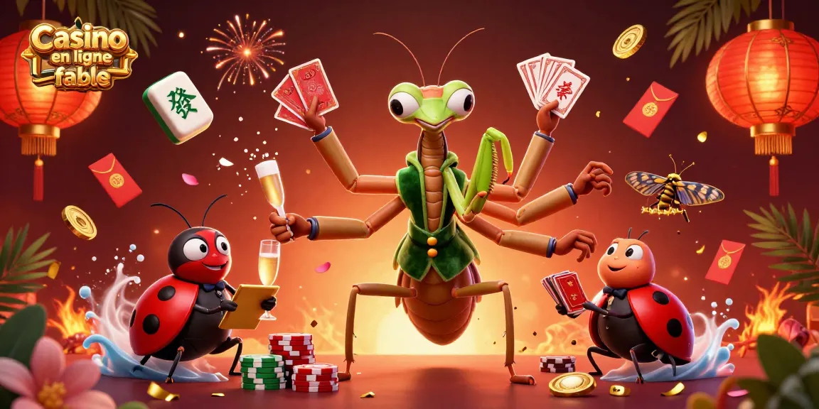 Experience thrill at Casino en ligne fiable with a lively scene of playful characters in a vibrant casino