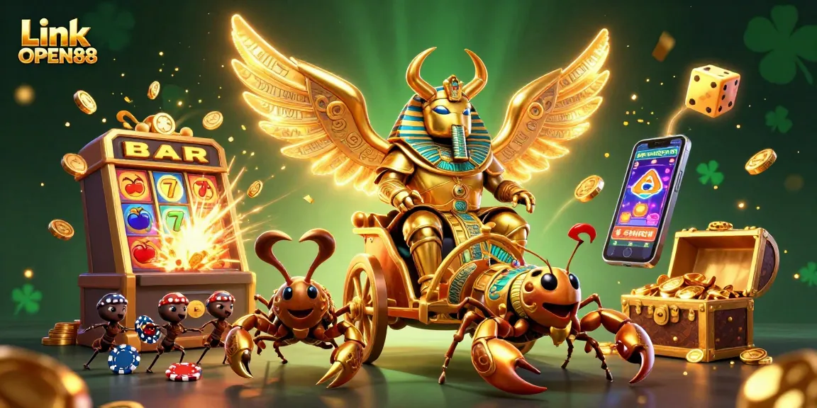 Experience the joy of gaming with Link OPEN88 and the dazzling casino elements bursting into action!