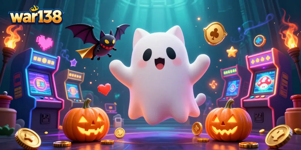 Experience thrilling wins with war138 in this vibrant haunted casino scene full of surprises!