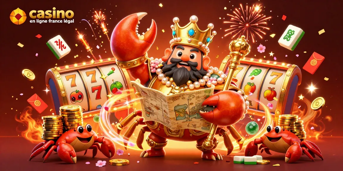 Rejoignez le roi crabe de l'empire avec des sceptres et une carte au trésor à un casino en ligne France légal.