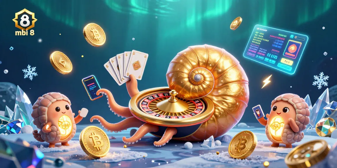 Engage with thrilling action at mbi 8, featuring a 3D cartoon nautilus as a roulette wheel with glowing companions.