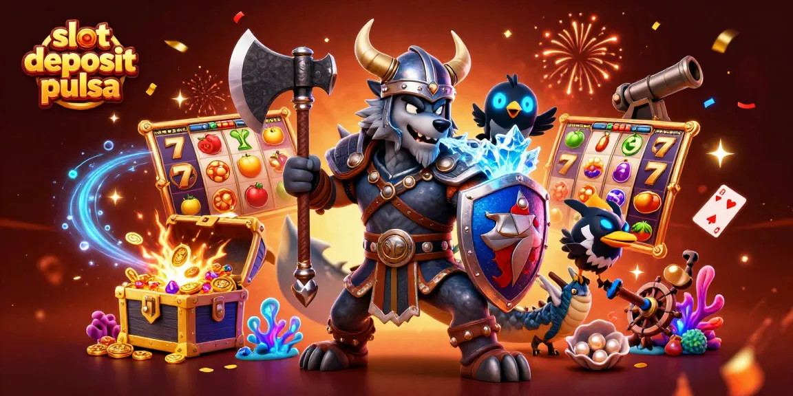Nikmati pengalaman bermain slot deposit pulsa dengan tampilan ilustrasi kasino 3D yang penuh aksi dan detail menarik.