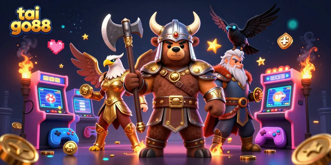 Experience tai go88 with a dynamic casino scene showcasing action-packed gaming elements and vibrant characters.