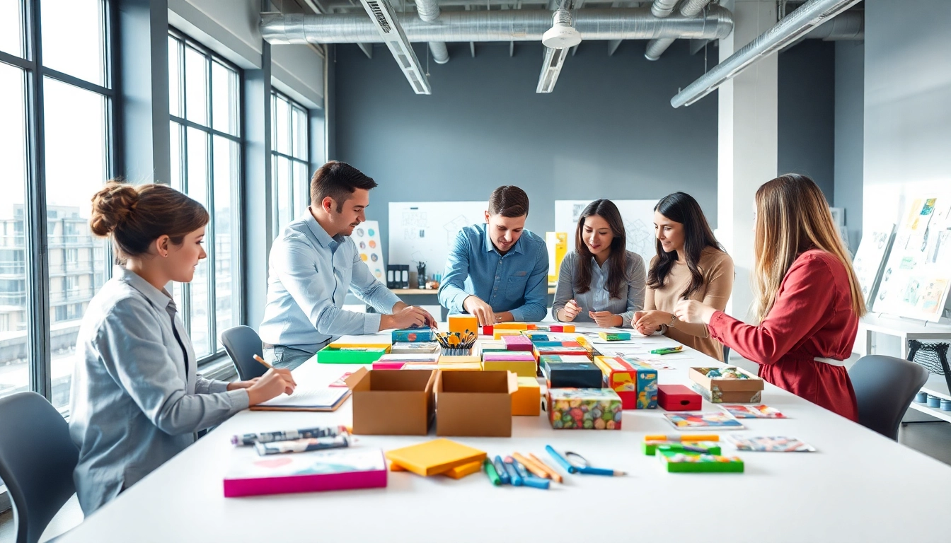 Creative team in a packaging design agency Melbourne brainstorming innovative packaging solutions.