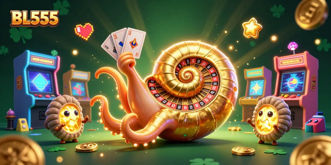 Engage with the thrilling experiences at BL555 online casino, featuring a giant nautilus and vibrant gaming elements.