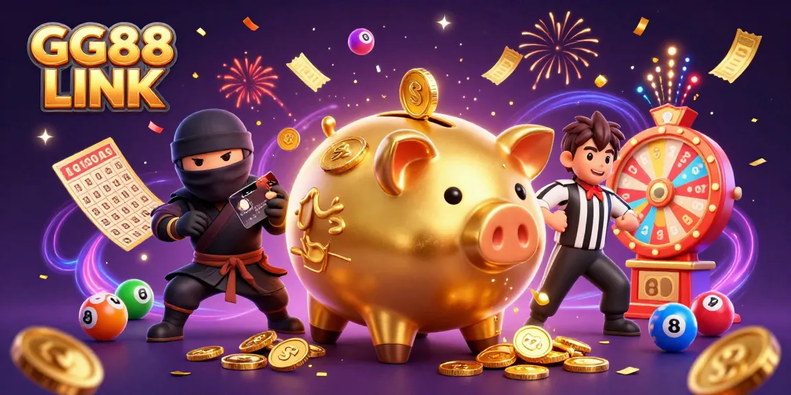 Engage with thrilling gameplay at GG88 LINK, featuring a festive 3D casino scene.