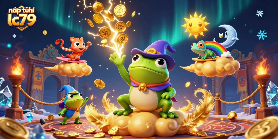 Nạp tiền lc79 để nhận thưởng hấp dẫn trong hình ảnh game với nhiều biểu tượng rực rỡ.