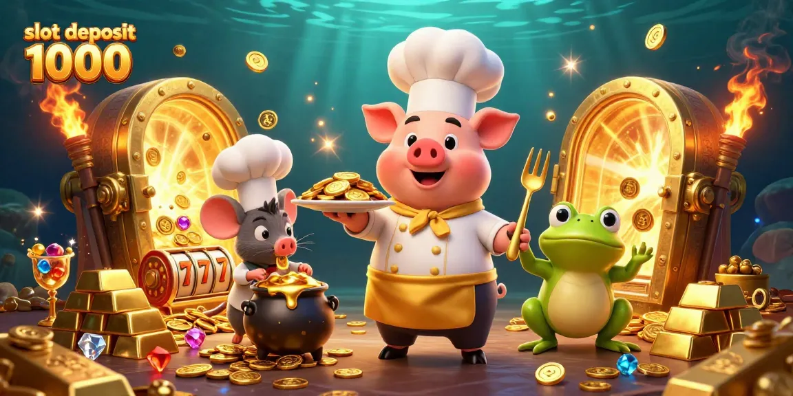 Discover amazing wins with slot deposit 1000 techniques illustrated in an engaging 3D casino scene.