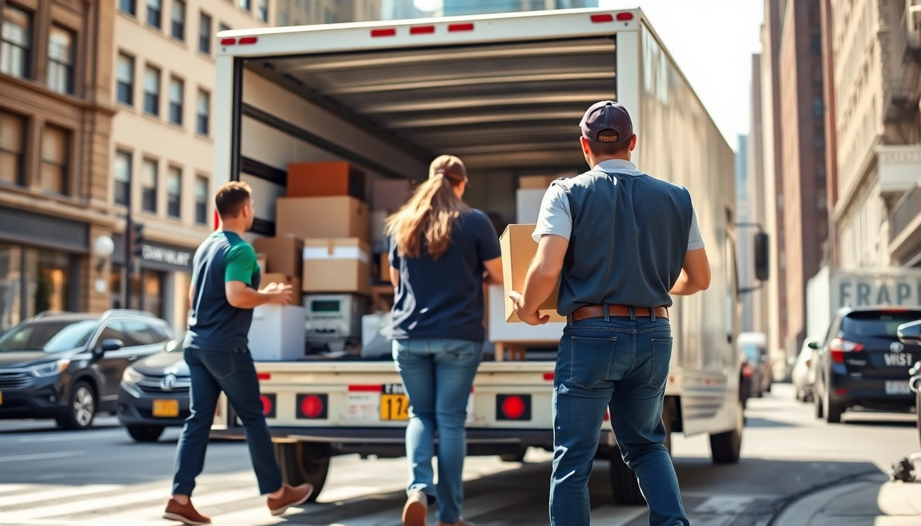 Helpers efficiently moving boxes in NYC, representing the best nyc movers service.