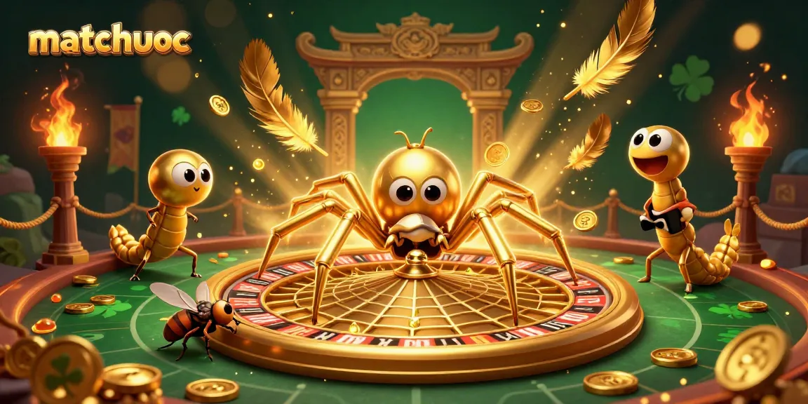 Experience the thrill of betting at matchuoc with a golden spider and centipede croupier.