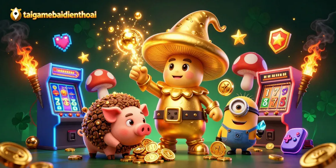 Engage with taigamebaidienthoai's exciting slot games featuring golden treasures and magical characters.