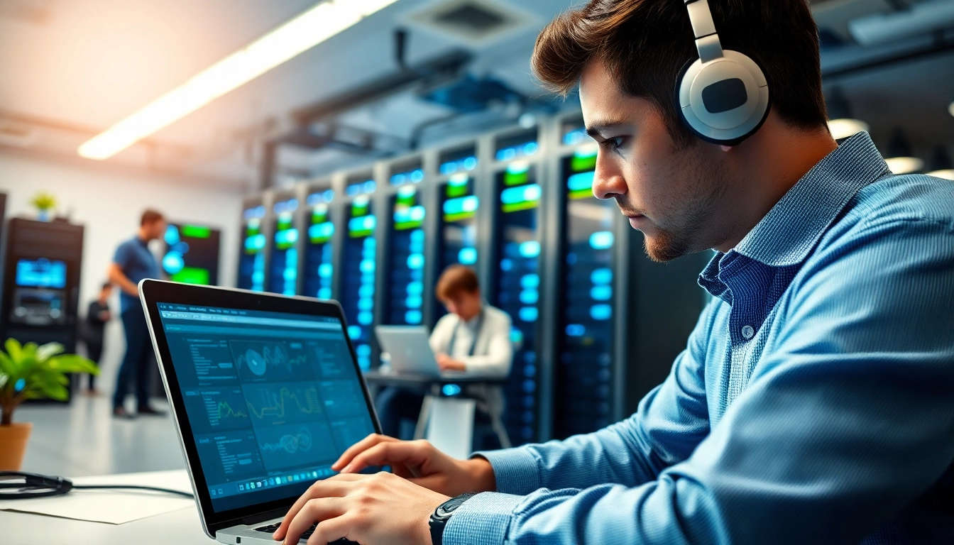 Elevate your IT infrastructure with managed services at https://dmeomaha.com, showcasing an efficient technician.
