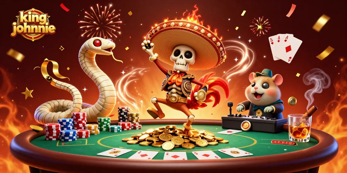 Experience thrilling wins at kingjohnnie casino with vibrant characters dancing on coins!