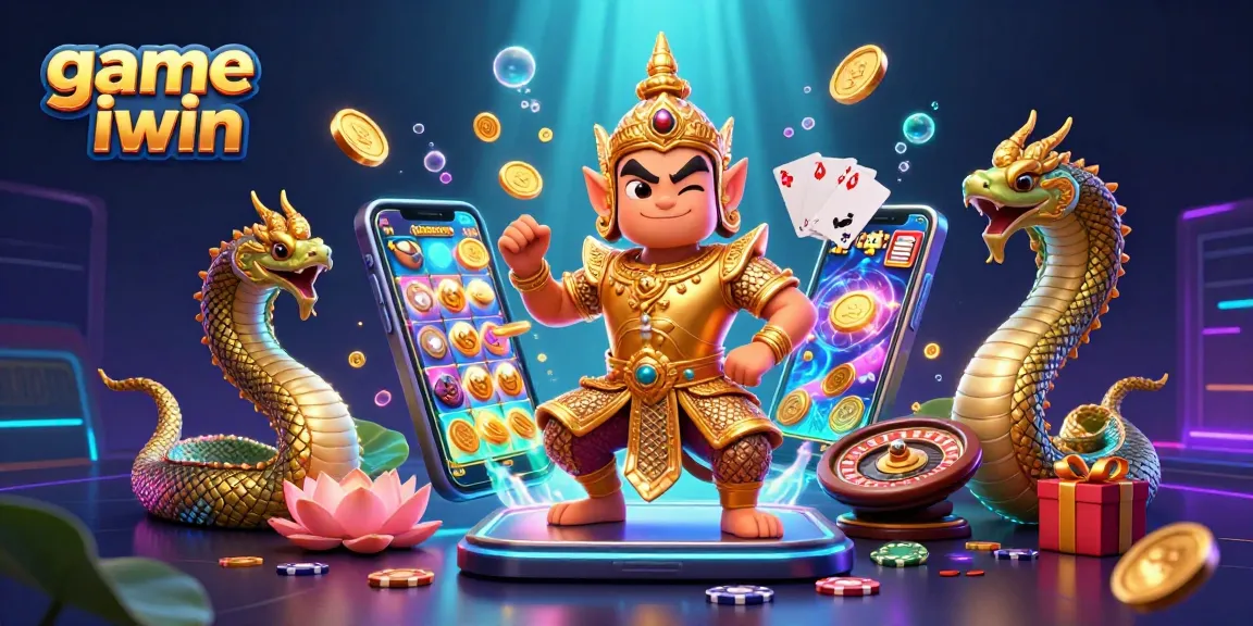 Spin and win with the game iwin featuring vibrant casino elements and 3D characters.