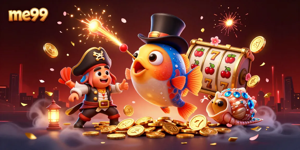 Experience thrilling gameplay with me99 as anglerfish, shrimp, and sea snail attract coins and slot action.