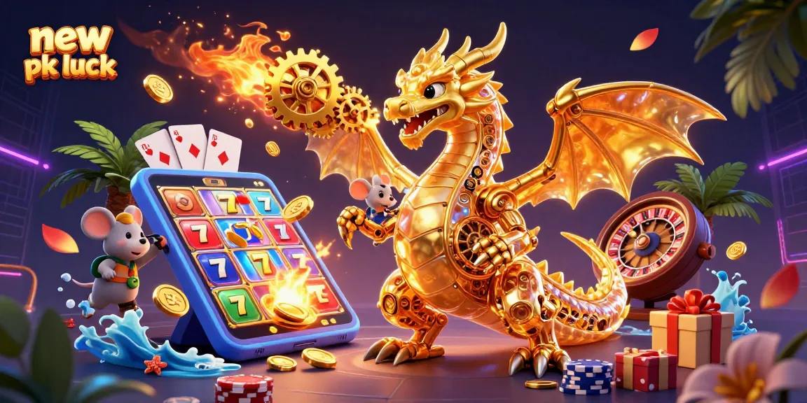Spin the reels at new pk luck with our vibrant 3D casino adventure featuring the golden dragon!