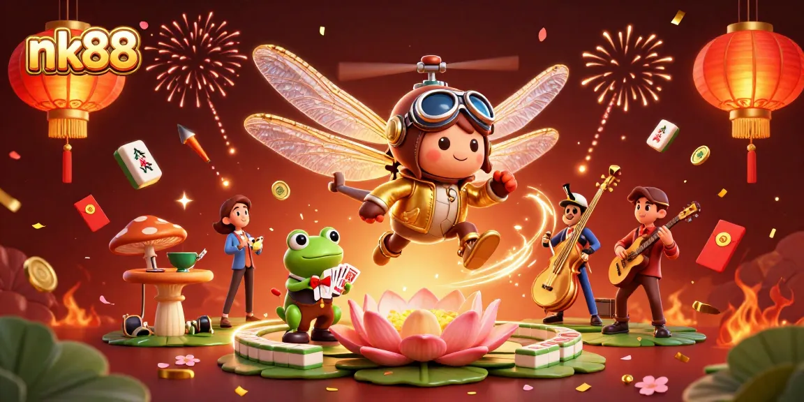 Experience the thrill of nk88 with a lively casino scene filled with vibrant characters and rich game elements.
