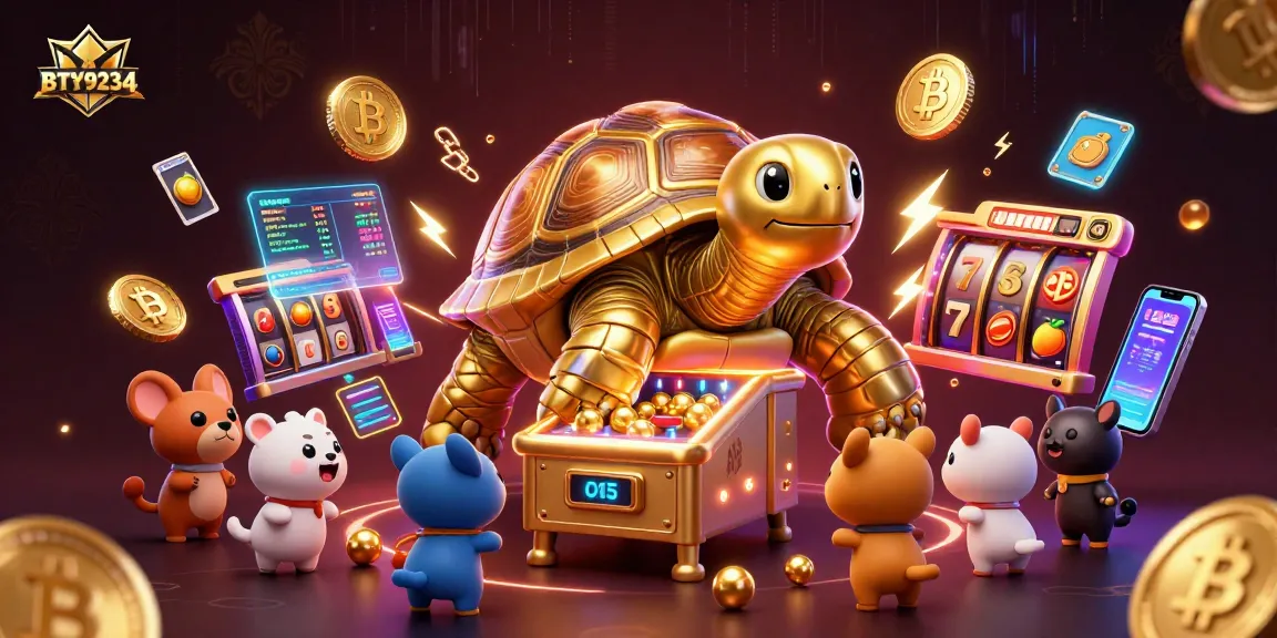 Engage with BTY9234's thrilling casino adventures featuring a colossal tortoise pinball machine.